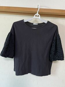 COLZA コルザ Tシャツ カットソー バルーン袖レース ブラック M