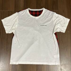 ユニフォームエクスペリメント　Tシャツ　4 タータンチェック　異素材　切替　反転　uniform experiment SOPH ソフ　藤原ヒロシ　fragment