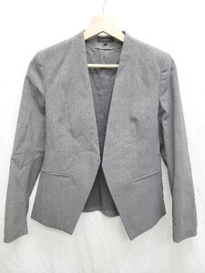 ◇ Θ Theory セオリー Tailor Lanai 長袖 ノーカラー　ジャケット サイズ00 グレー レディース P