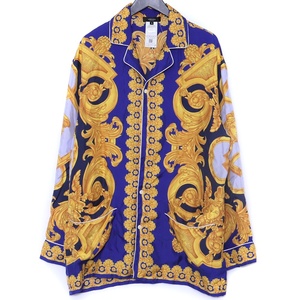 VERSACE Barocco 660 Silk Pajama Top サイズ5 ブルー 1005376-1A06335 ヴェルサーチ ヴェルサーチェ バロッコシルクパジャマトップ