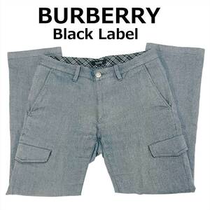 BURBEERY Black Label カーゴパンツ 73 (約80cm) ノバチェック バーバリーブラックレーベル フラップポケット グレー