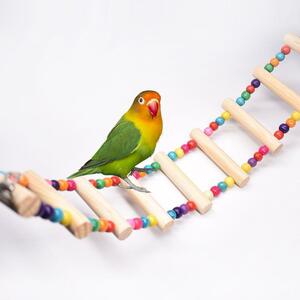 鳥用おもちゃ 小動物 はしご 止まり木 オウム インコ 鳥 小鳥 ストレス解消　カラフル　羽根づくろい　取り付け簡単