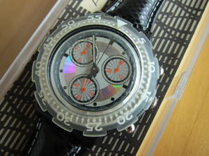 ☆SWATCH AQUA CHRONO BLACK RUDDER SBB100 1993年販売 ビンテージスウォッチ 未使用 動作品☆