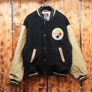 MIRAGE NFL pittsburgh steelers 袖レザー スタジャン M/ミラージュ ピッツバーグ スティーラーズ