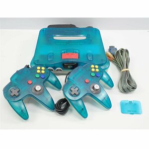 1円【ジャンク】Nintendo 任天堂/ニンテンドー64 クリアブルー メモリー拡張パック付き/NUS-001/62