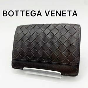 BOTTEGA VENETA ボッテガヴェネタ イントレチャート 名刺入れ かカードケース レザー ダークブラウン メンズ レディース ユニセックス