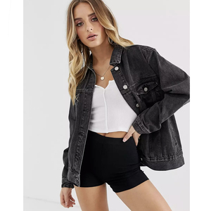 新品　asos エイソス　Missguided オーバーサイズデニムジャケット　Gジャン　ジージャン　ブラック　黒 UK6　