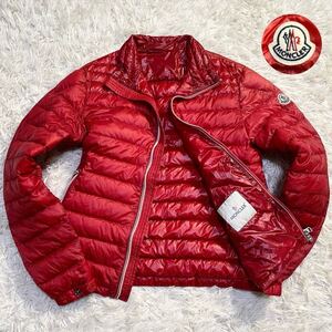 希少L!!! モンクレール MONCLER ダニエル DANIEL ライト ダウンジャケット 軽量 ワッペン キルティング ナイロン レッド 赤 2 メンズ 41329