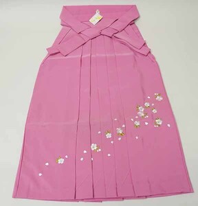 刺繍袴 女児袴 単品 女児 13歳用 行灯袴 袴下87cm 女の子 ピンク ヘラあり 桜 卒業式 新品（株）安田屋 NO41331