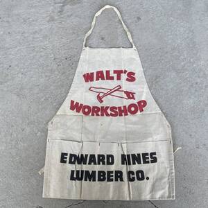 ビンテージ　ワーク　エプロン　WALTS WORKSHOP　キャンバス　アンティーク　240517