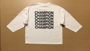 L Champion バックプリント ロゴプリント オーバーサイズ Tシャツ フットボール ビッグシルエット チャンピオン ７分袖