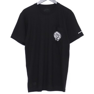 未使用 CHROME HEARTS バックホースシュープリントポケットTシャツ Mサイズ ブラック クロムハーツ 半袖カットソー HORSESHOE LOGO S/S TEE