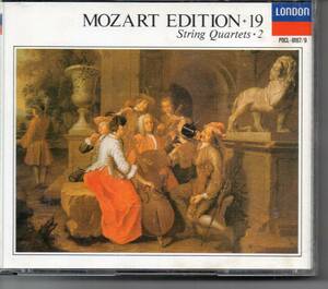 MOZART EDITION・１９　string quartets・2　CD3枚組弦楽四重奏曲その2…その他の室内楽曲その1・・・送料無料