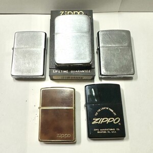 G022-I50-1833 ▲ Zipoo ジッポー オイルライター 5点セット シルバー ブルー ブラウン ゴールド 喫煙具 喫煙グッズ