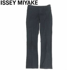 ◆ISSEY MIYAKE イッセイミヤケ ストレッチ コットン サイドジップ パンツ 黒 ブラック 3