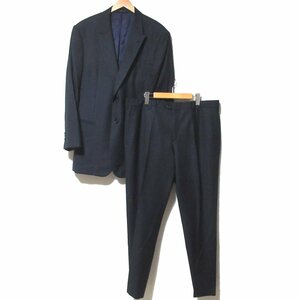 美品 GIORGIO ARMANI ジョルジオアルマーニ TRADER BLU テーラードジャケット+スラックスパンツ スーツ セットアップ 58R ネイビー