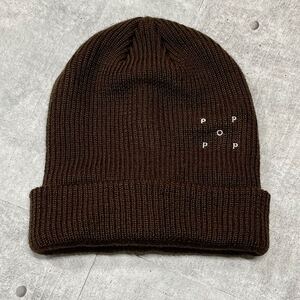 極美品 POP TRADING COMPANY ニット帽 2WAY ヨーロッパ ポップトレーディングカンパニー ユーロ オランダ スケートブランド SK8 YL907