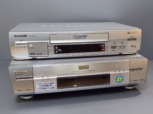 #【再生OK・中古】Panasonic パナソニック S-VHS NV-SVB300/D-VHS NV-DHE10 本体のみ 2点 現状品 ビデオデッキ 2001/2000年 日本製（札）