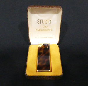 中古 ライター ケース付き STUDIO 100 ELECTRONIC U.S.LIGHTER CORP. ヴィンテージ 喫煙具 喫煙グッズ ガスライター