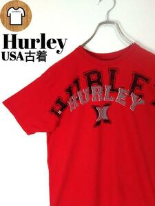 【Hurley】海外古着 Tシャツ M メキシコ製 レッド アメカジ A82