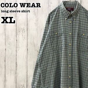 COLO WEAR US アメリカ古着 チェック 長袖 ボタンダウンシャツ XL