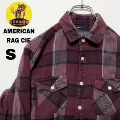 usa古着 AMERICAN RAG CIE　ネルシャツ　S　えんじ ブラック