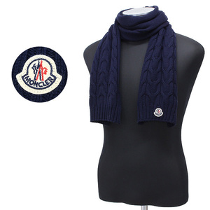 送料無料 93 MONCLER モンクレール 0001605 04S02 ネイビー マフラー SCIARPA ウール 男女兼用 size M