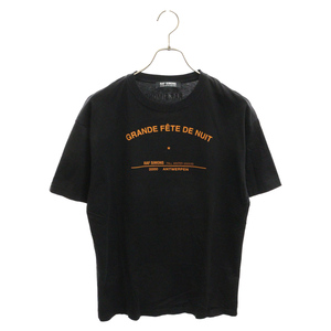 ラフシモンズ 22AW ツアーTシャツ グランフェッテドゥヌイト 半袖クルーネックカットソー ブラック 222-M104