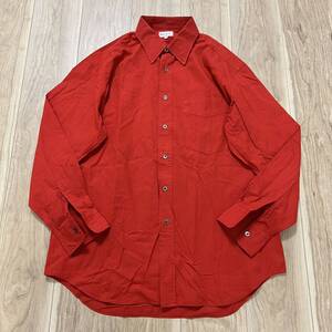 ★送料360円Paul Smith ポールスミス LONDON 長袖シャツ 綿100% コットン メンズ サイズL 赤 レッド R-6073