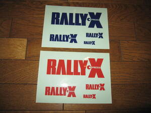 ★今はなき　ラリー・Ｘ／RALLY・X誌　記念ロゴステッカー　紺＆赤　２枚セット★