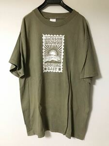 Jackson Browne オールド USA製 1996 ヨーロッパツアー Tシャツ Murina ボディ L カーキ系 シングルステッチ バンド Looking East