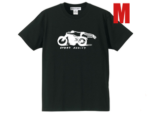 SPEED ADDICT 手書き風 T-shirt BLACK M/黒ブラックドラッグレースnascarマン島ttレースmotogpトライアンフbsaノートンmv agstabmwピアジオ