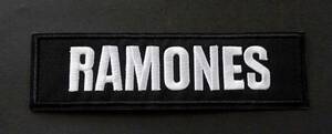 黒白RM長方形■新品未使用 『 RAMONES 』 ラモーンズ・バンドアメリカ 刺繍ワッペン◆◇音楽 ミュージック◆コスプレ■洋服・衣類・衣服DIY