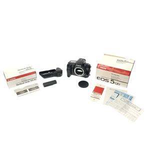 【元箱付き 動作品】Canon EOS 5 ボディ + バーチカルグリップ VG10 キャノン AF一眼レフ フィルムカメラ EFマウント 人気機種 C4416