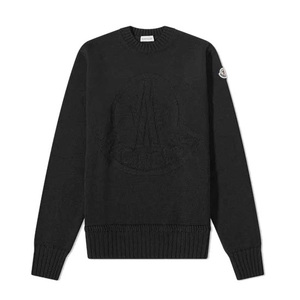 送料無料 40 MONCLER モンクレール 9C00020 M1282 ブラック クルーネック ニット セーター size XL