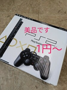 ■n【1円〜PlayStation2本体（チャコールブラック） PS2】中古美品　