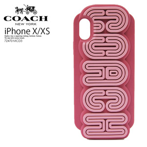 ■新品■COACH /コーチ■SILICONE COACH X PHONE CASE シリコン コーチ フォン ケース■iPhone X/XS■ピンク アイフォン ネオン■72470