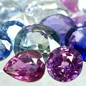 1円〜!!≪天然カラーサファイアおまとめ56ct≫n 裸石 宝石 jewelry sapphire コランダム blue white green purple w4 15