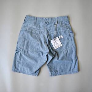 【未使用 ENGINIEERED GARMENTS Painter Shorts シャンブレーコットン 表記XS USA製】ワーク＆トラッドソースショーツ実寸W30