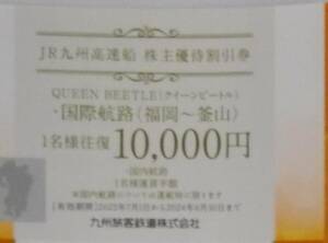 JR九州高速船 株主優待券 10000円券 2024年12月まで QUEEN BEETLE クイーンビートル 韓国往復1万円 大韓民国 釜山 福岡湾遊覧