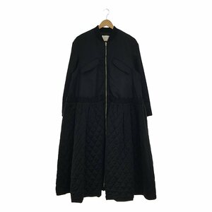 REKISAMI / レキサミ | MA-1 BOMBER DRESS キルティングフレアロングコート | 2 | ブラック | レディース