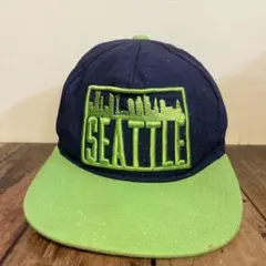 90s USA 古着 キャップ スーベニア シアトル ツートン Seattle