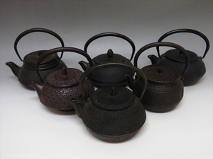 ◆◇南部鉄器 小鉄瓶 急須 まとめ 6点セット 茶器 茶道具 鉄瓶 池永 文秀堂 村田造 盛栄堂 鉄製 アンティーク◇◆