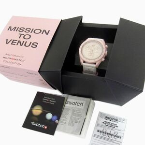 美品◇OMEGA×swatchMISSION TO VENUS スピードマスター ムーン スウォッチ ミッション トゥ ヴィーナス クロノグラフ ピンク 取説 箱付