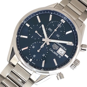 タグ・ホイヤー TAG HEUER カレラ キャリバー16 クロノグラフ CBK2112.BA0715 ブルー ステンレススチール SS 腕時計 メンズ 中古