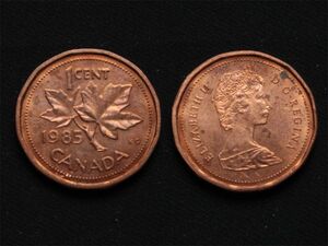 【カナダ】 1セント 1985年 CENT ブロンズ 銅貨 エリザベス2世