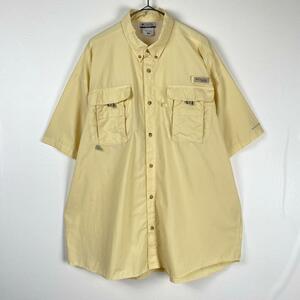 古着 00s コロンビア PFG 半袖 シャツ フィッシングシャツ 生成り XL