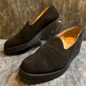 【Made in England】Nepco Footwear UK8 27cm 黒　ブラック　スリッポン　ローファー　レザーシューズ　ラバーソール　クレープソール