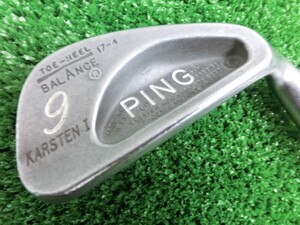 ♪PING ピン BALANCE KARSTEN Ⅰ 黒ドット 黒目 / 9番 アイアン 単品 スチールシャフト FLEX-不明 ♪M1381