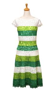 TADASHI SHOJI　タダシショージ　GREEN & WHITE　ワンピース　「２ 」/ ９号程度